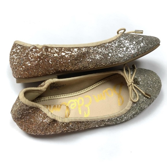 Sam Edelman Felicia Gradient Silver/Gold Girls Ballet Flat size 13 - Picture 3 of 9